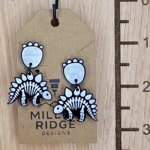 Black and White Dinosaur Earrings